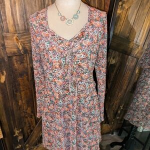 Love, Fire Floral Mesh Mini Dress. Size L